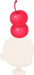 二段重ねのさくらんぼの画像