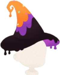 黒い魔女の不思議な帽子の画像