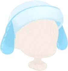 耳付き帽子・水色の画像