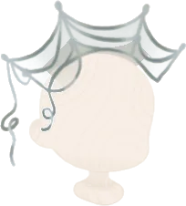 蜘蛛の巣ヘアアクセの画像