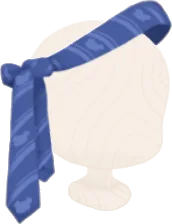 頭に巻いたネクタイの画像