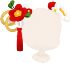 華やかな椿の髪飾りの画像