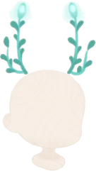 光る植物のツノの画像