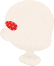 赤ドットのヘアビンの画像