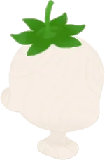 頭乗せイチゴのへタの画像