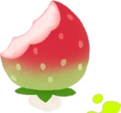 かじられたイチゴの画像
