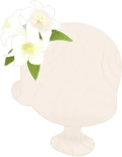 ユリの髪飾りの画像