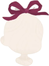 手作りのリボン飾り・赤紫の画像