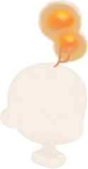 頭から生えたヒカリノキノコの画像