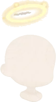 光を帯びた天使のわっかの画像