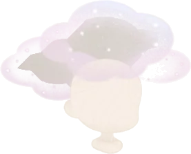 頭の上のふんわり雲の画像