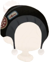 ワッペンニット帽・黒の画像