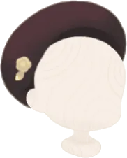 ブローチ付きふわふわベレー帽の画像