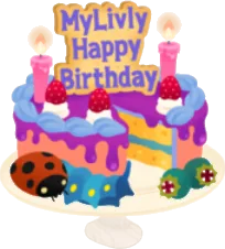 誕生日のお祝いケーキの画像