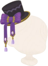 紫色のリボン付きミニハットの画像