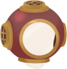 赤い潜水ヘルメットの画像