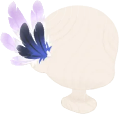 薄暮れ色の羽飾りの画像