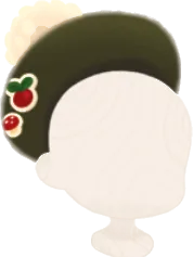 グリーンのもこもこベレー帽の画像