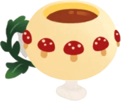 キノコ柄のカップヘッドの画像