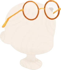頭の上の丸メガネの画像