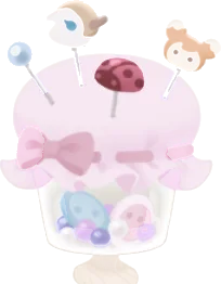 ピンクッションガラス瓶ヘッドの画像