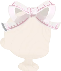 メジャー柄のリボン飾りの画像