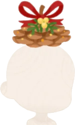 松ぼっくり飾りの帽子の画像