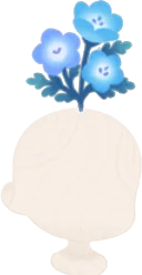 頭の上のネモフィラの画像