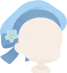 勿忘草のリボンベレー帽の画像
