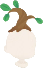 頭に生える小さな苗木の画像