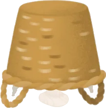 簡型のラタン編みバスケットの画像