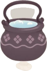 たっぷりお湯入りの釜の画像