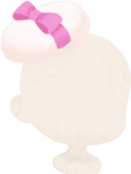 モフモフのリボン付きパフの画像