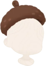 かぎ編みのどんぐり帽子の画像