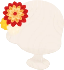 華やかな菊の髪飾りの画像