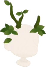 葉っぱの生えた枝のツノの画像
