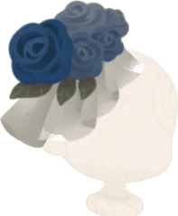 青い薔薇のヘッドドレスの画像