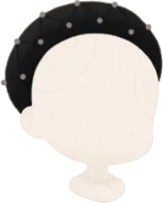 パールブラックベレー帽の画像