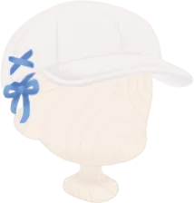 白いリボンキャップの画像