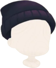 シンプルな黒いニット帽の画像
