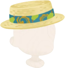 洋梨リボンのカンカン帽の画像