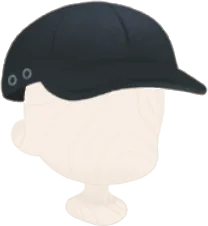 ハトメ付き黒キャップの画像
