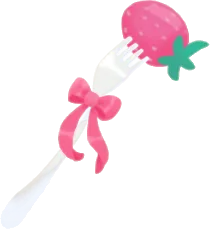 ピンクリボンの野苺フォークの画像
