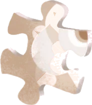 拾ったパズルの1ピースの画像