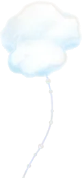 雲で作った風船の画像
