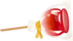 夏祭りのりんご飴の画像