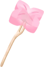 フォークに刺さった琥珀糖の画像