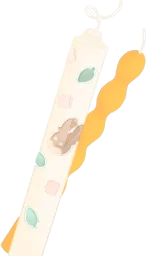 蜜蝋と飾り模様付きキャンドルの画像