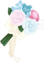 紫陽花とバラのブーケの画像