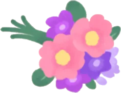 色とりどりの花束の画像